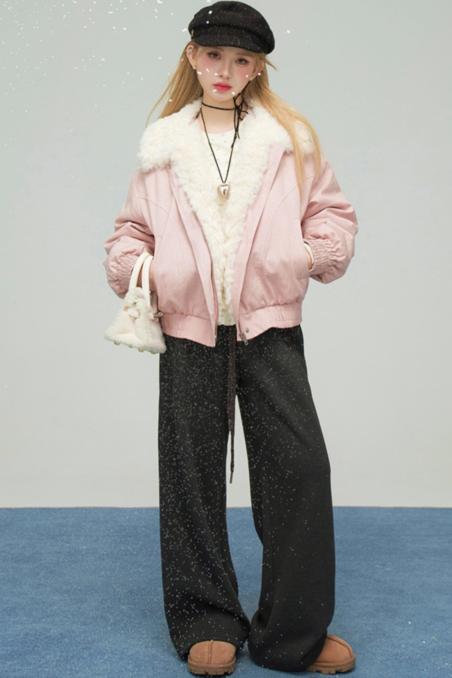 ギャラクシーグレーニットスウェットパンツ