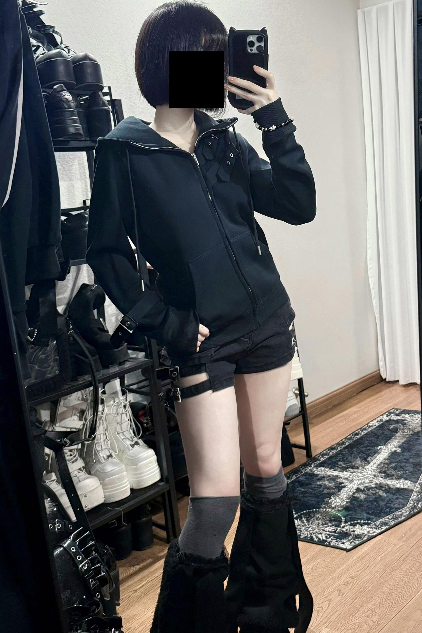 スリムフィットフーデッドジャケット