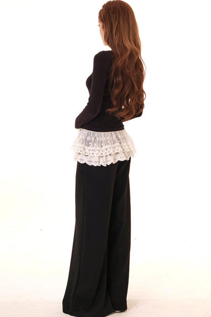 Polka Dot Fleece Lined Blouse + Pants