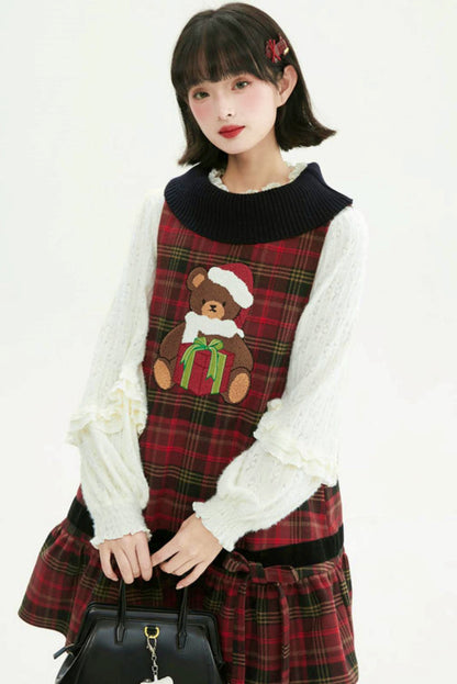 ヴィンテージレッドチェックドレス