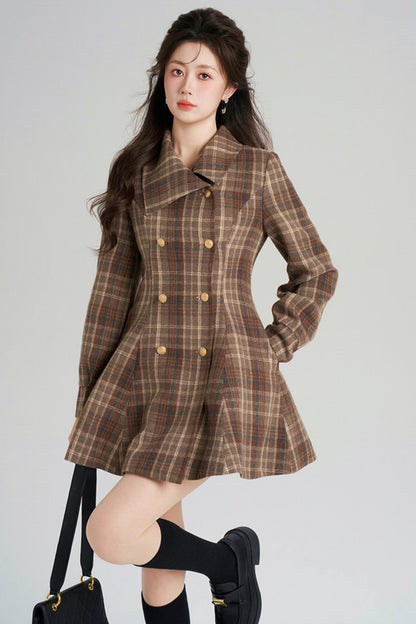 Plaid Sweet Retro Coat