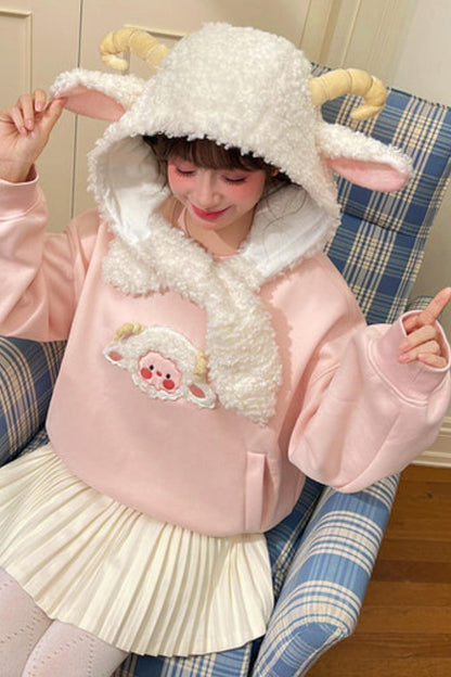 Forest Girl Lamb Fleece Sweatshirt + Hat