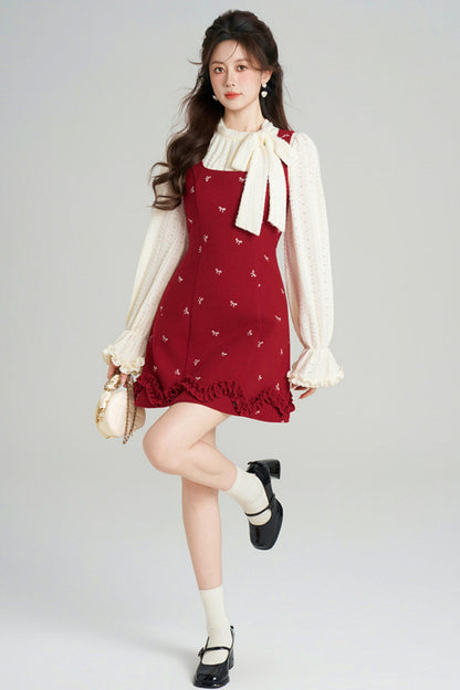 Sweet Red Vest Dress + Top