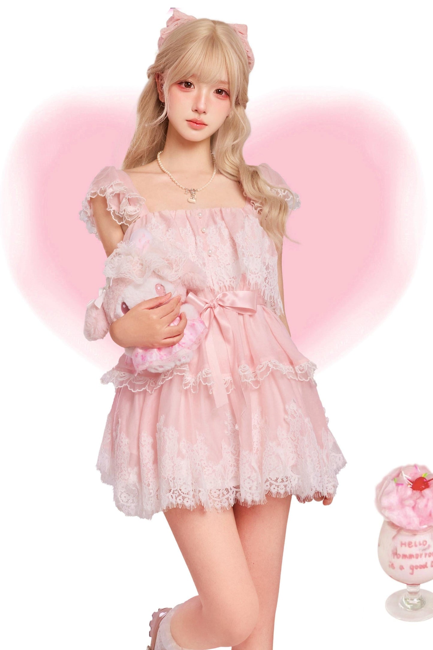 ピーチピンクプリンセスドレス