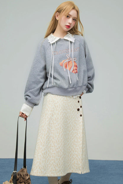 クロワッサングレーラパードスウェット