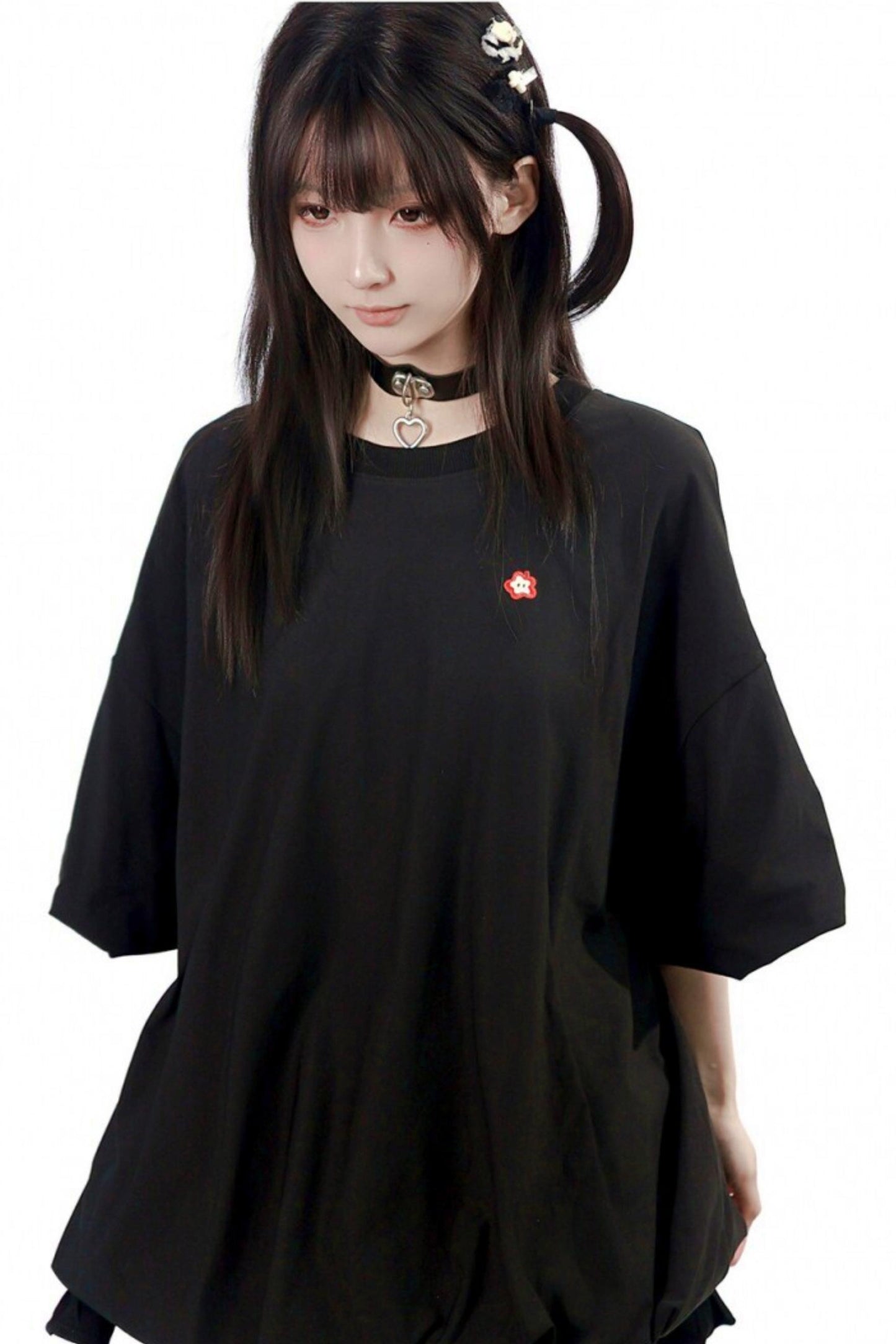t-shirt oversize con logo mela