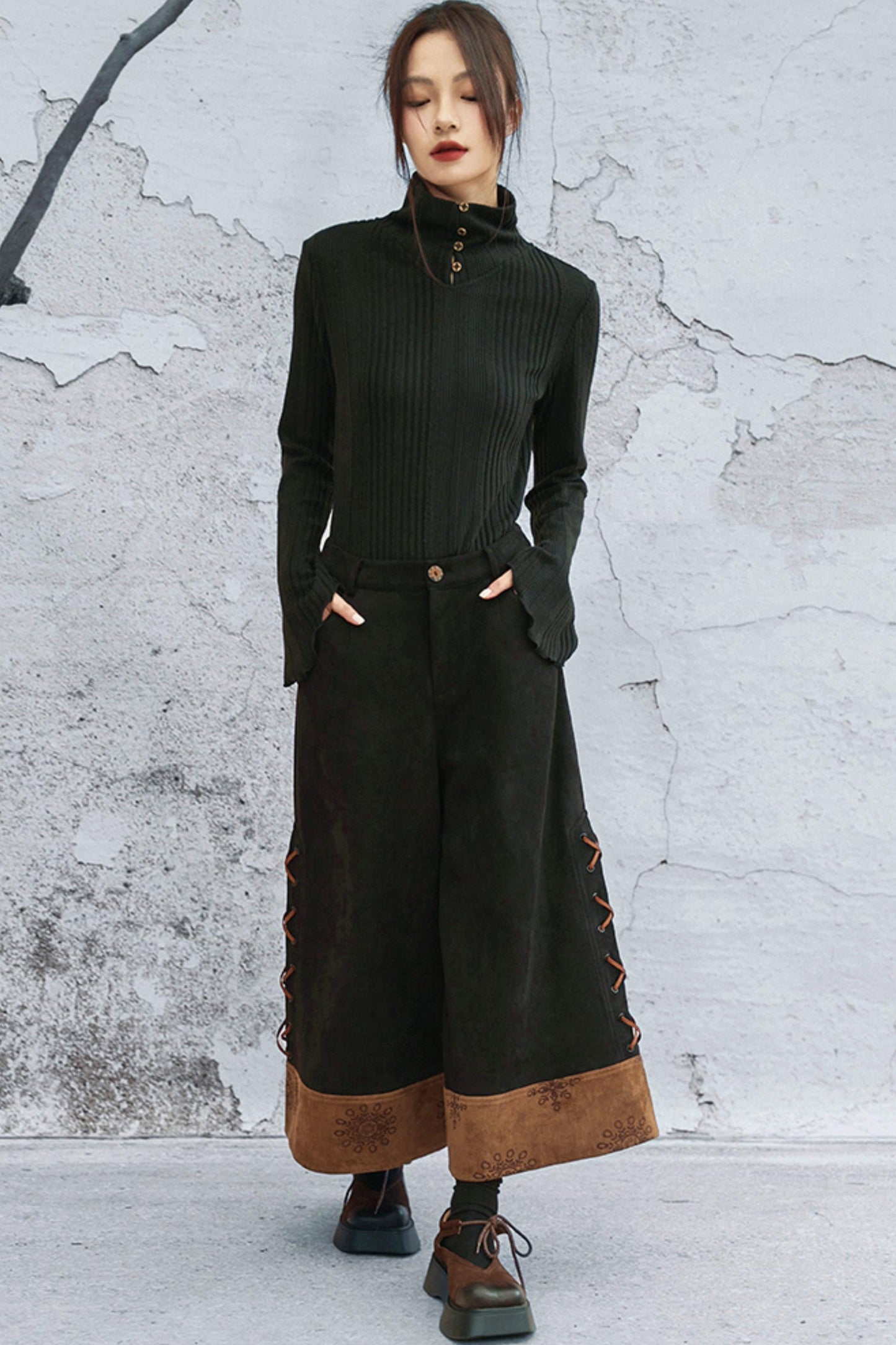 トゥーウェイカラーニットトップ