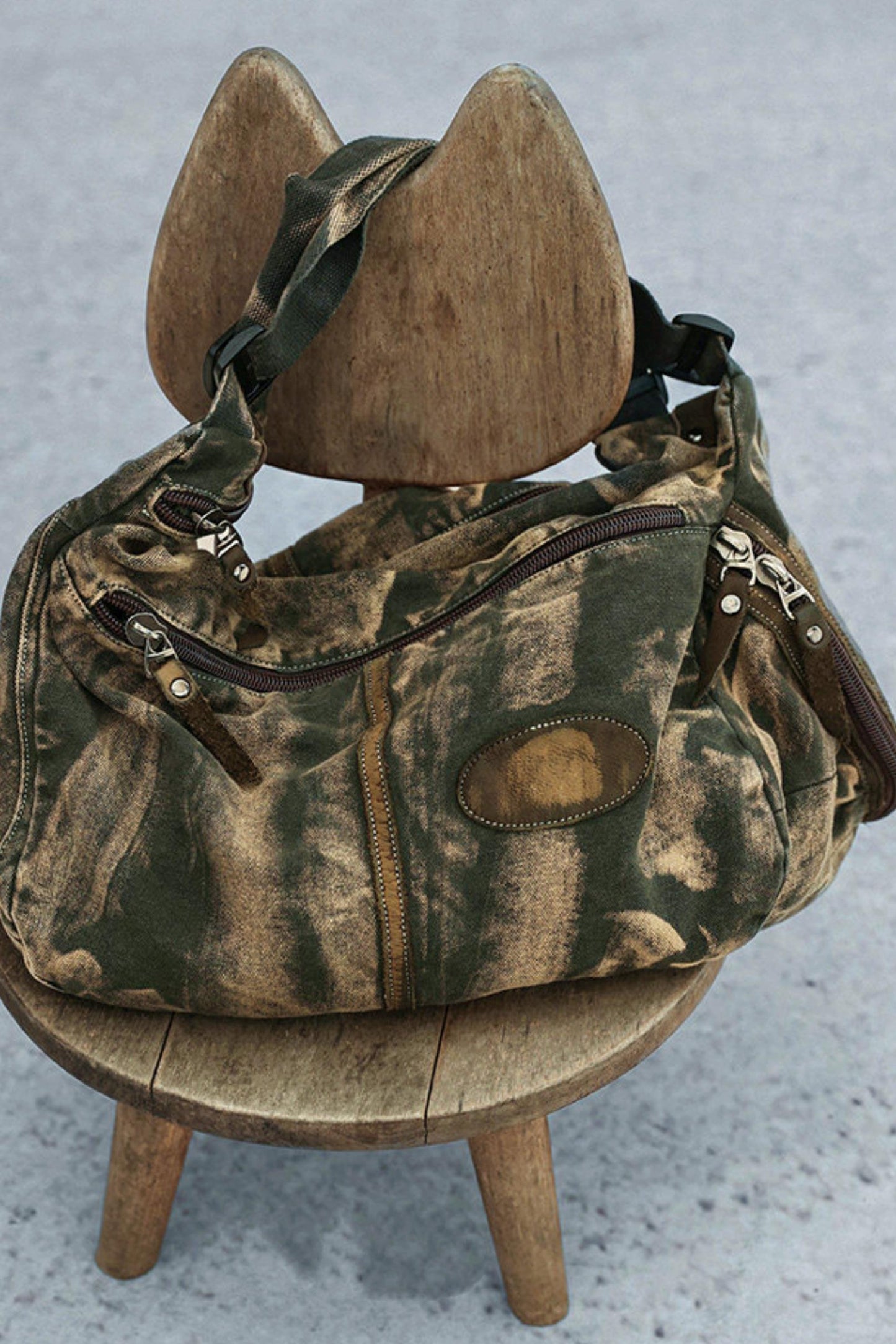 Distressed Washed Denim Bag