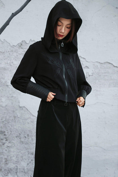 ダークビッグフードショートジャケット