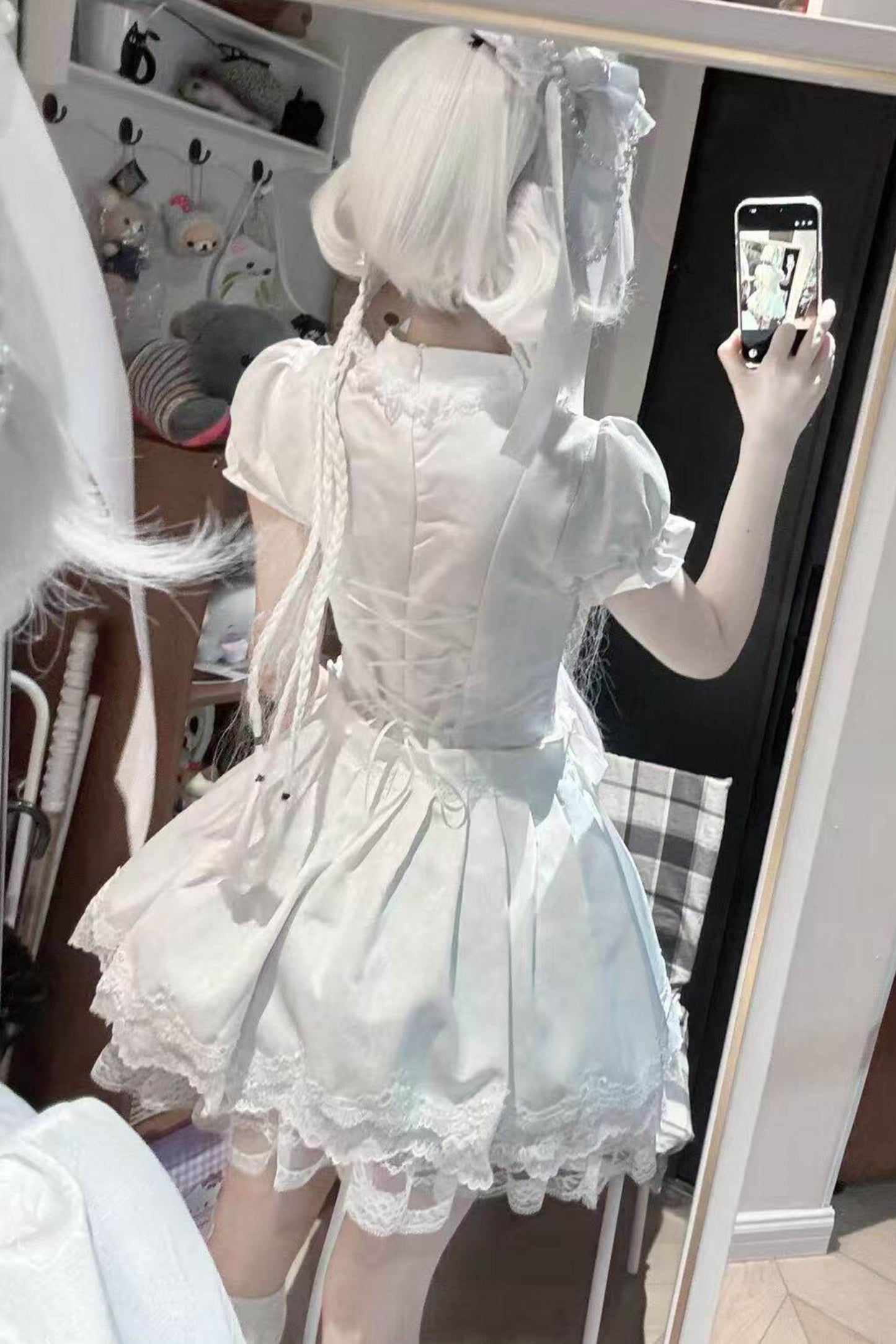 Gothic Doll Dress Adorned with Crosses