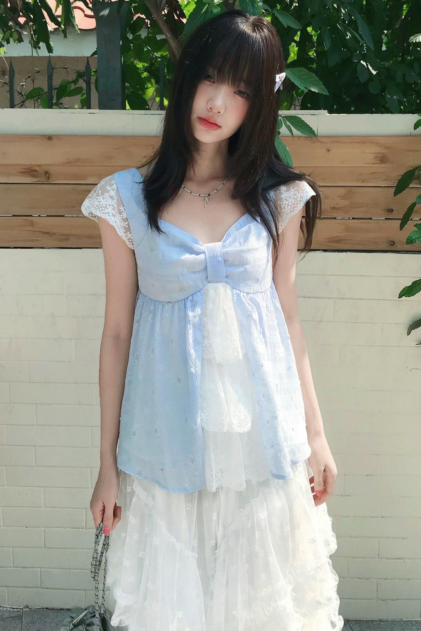 Jacaranda Lace Trim Top + Skirt