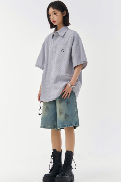 Mode Loose Striped Shirt