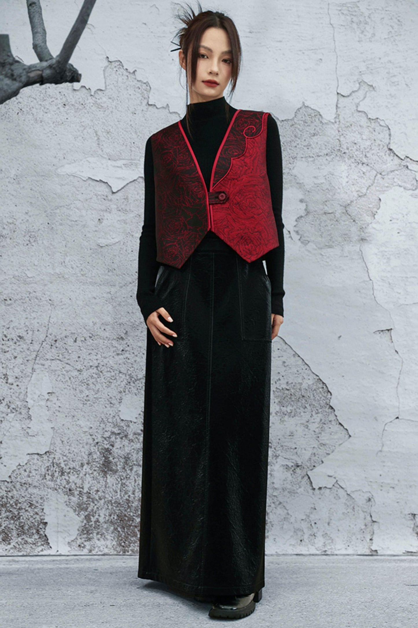 レトロローズジャカードベスト