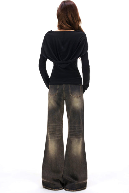 Retro Washed Flared Pants