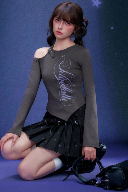 Y2K 오프숄더 탑