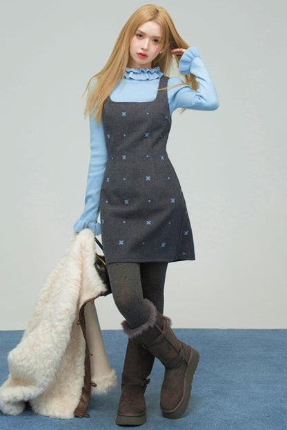 スターブルーエンブロイダードキャミソールドレス