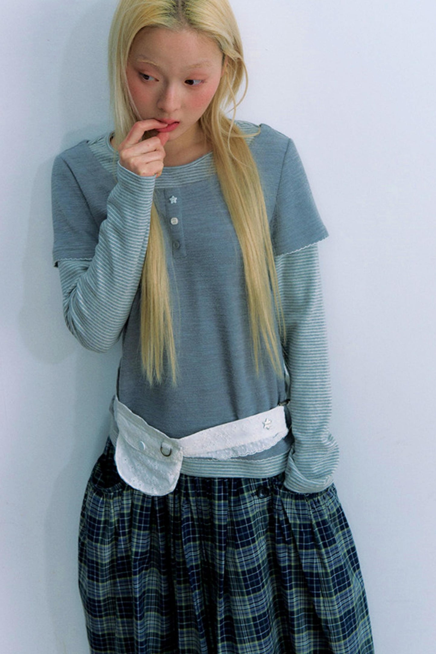 コントラストカラーレイヤートップス