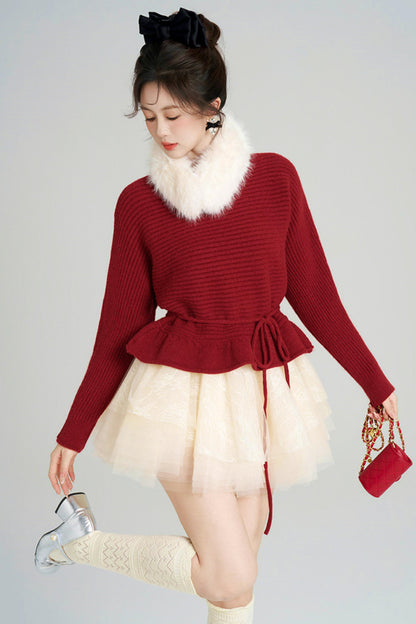 Retro Girly French Sweater + Skirt