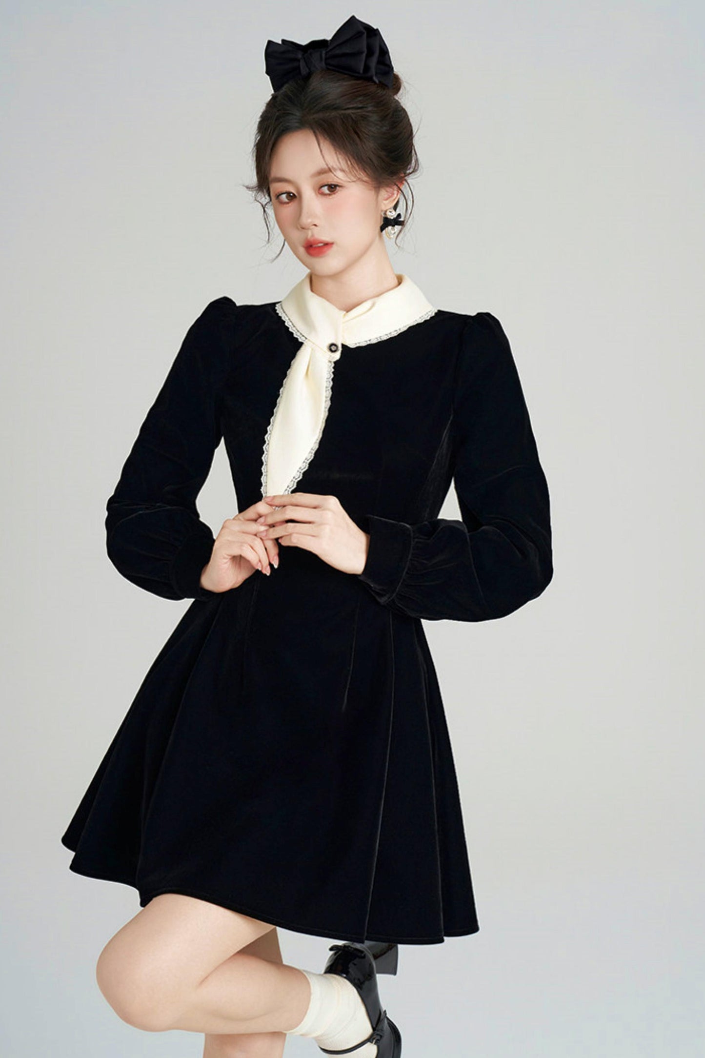 Hepburn Inspired Velvet Dress