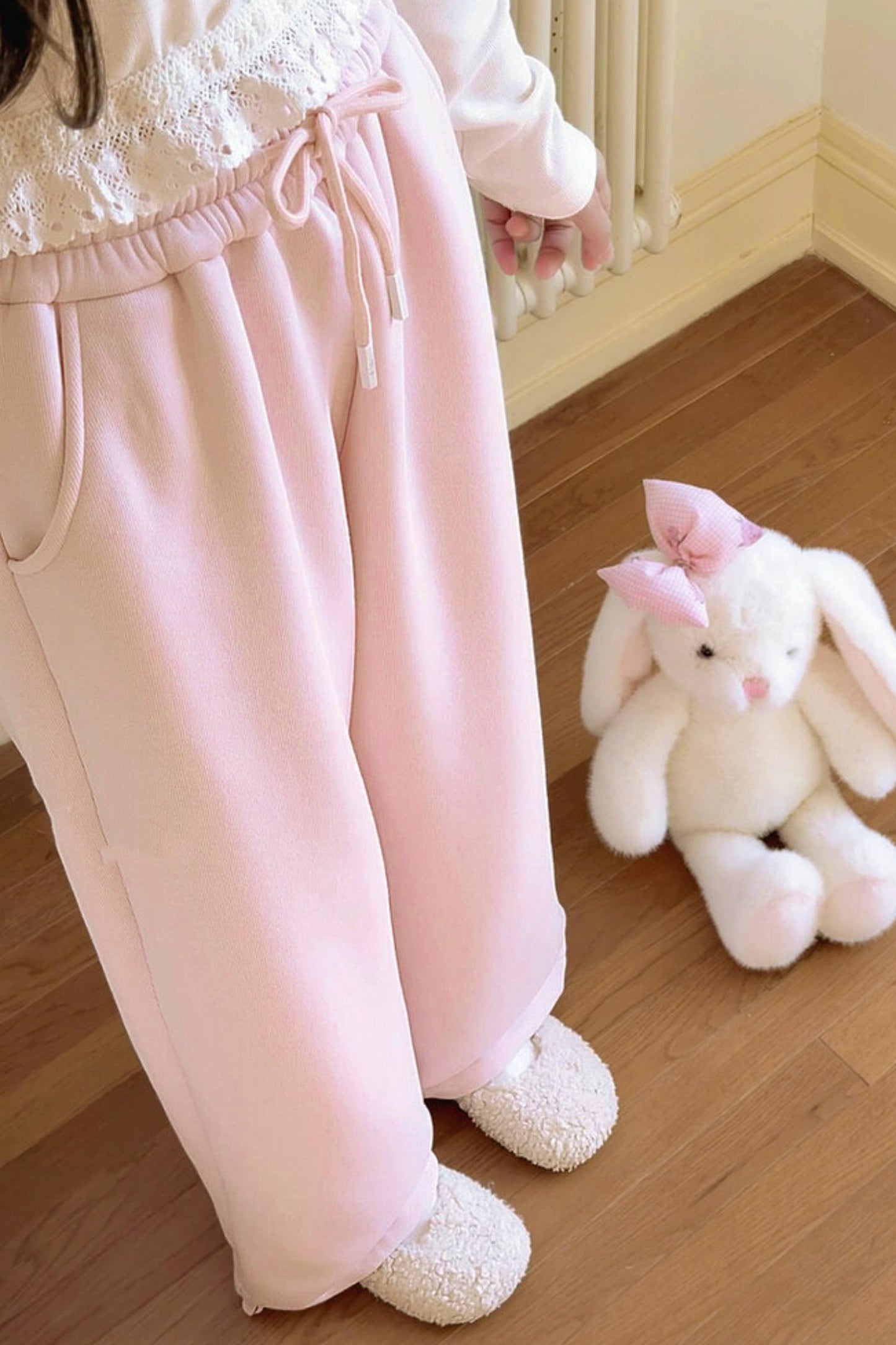 Sweet Fleece-Lined Wide Leg Pants