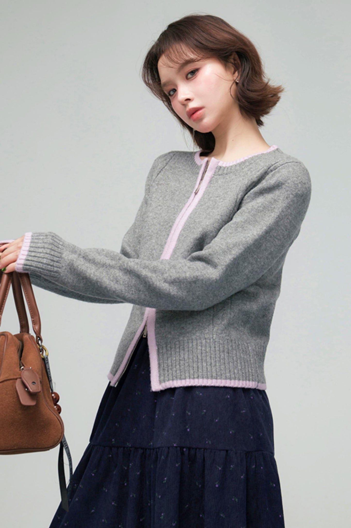 セリーングレーコントラストカーディガン