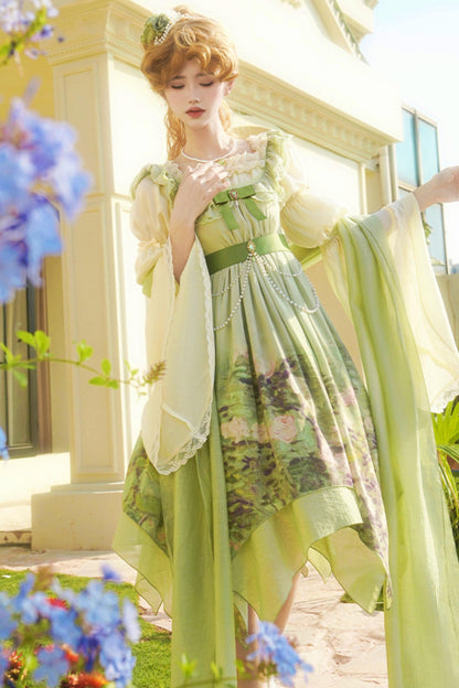 クラシックシフォンローズドレスセットアップ