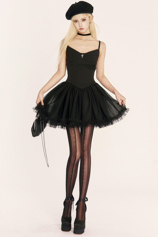 ダークメディーバルプリーツドレス