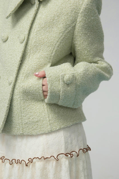 エレガントダイアゴナルウールンコート