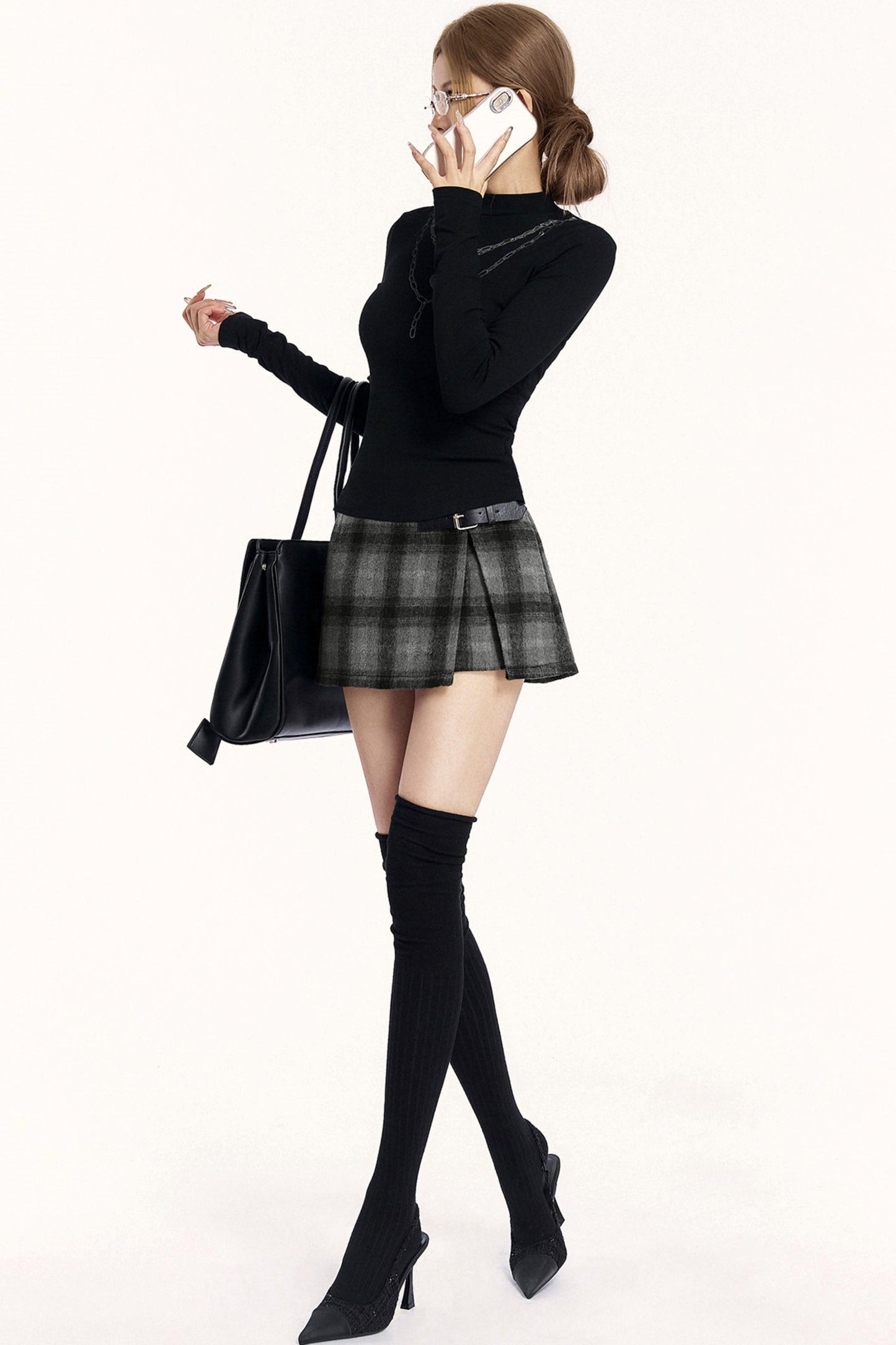 Spice Girl Chain Print High Neck Top