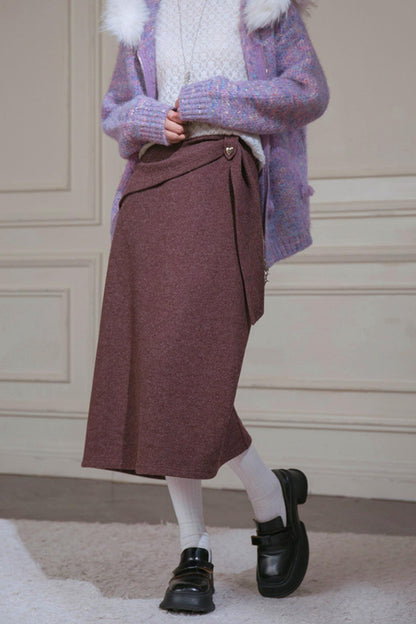 Wood Red Patchwork Skirt