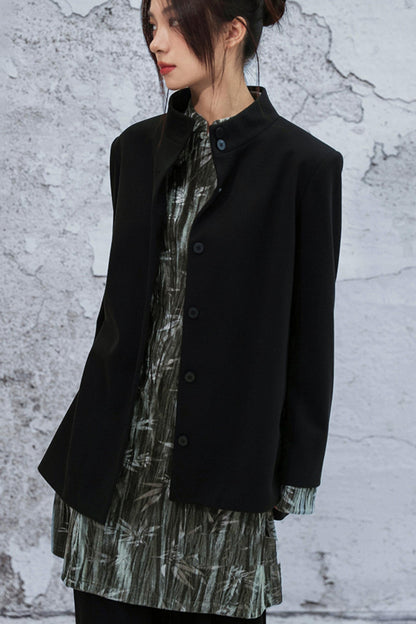 アシメトリカルパッチワークブレザー