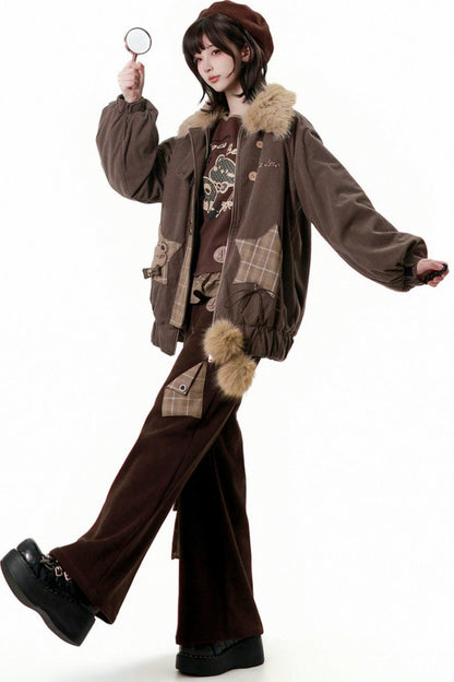 Fuzzy Waffle Jacket + Top + Pants