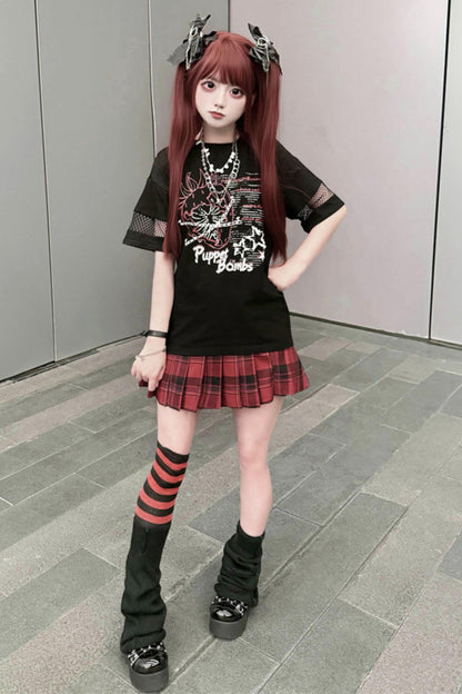 [Pre-Order] Subculture Dark Kawaii Punk T-Shirt + Skirt