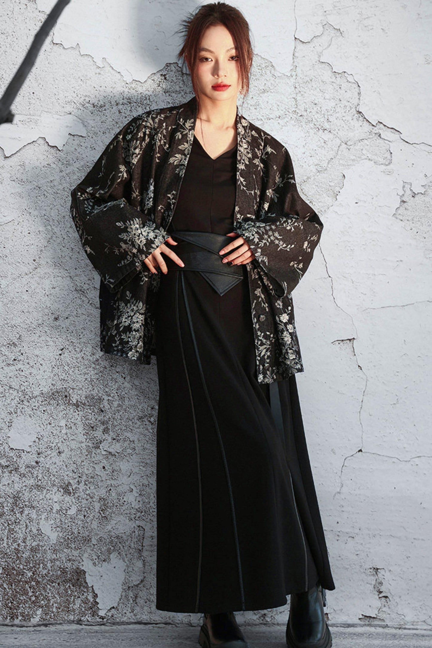 Chinese Denim Jacquard Cardigan