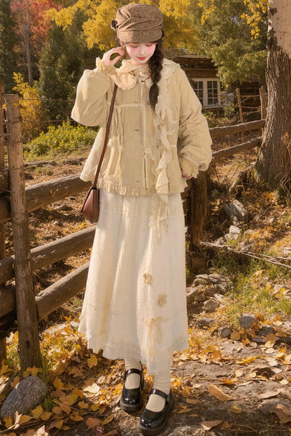 Mori Lace Trim Cotton Jacket + Skirt