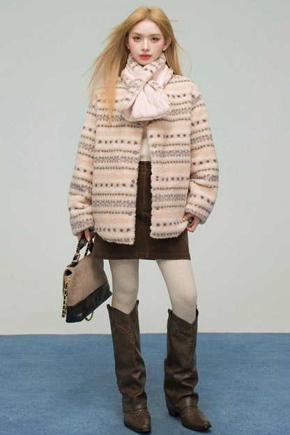 ローズピンクリバーシブルコットンジャケット