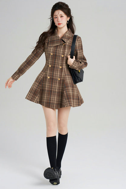 Plaid Sweet Retro Coat