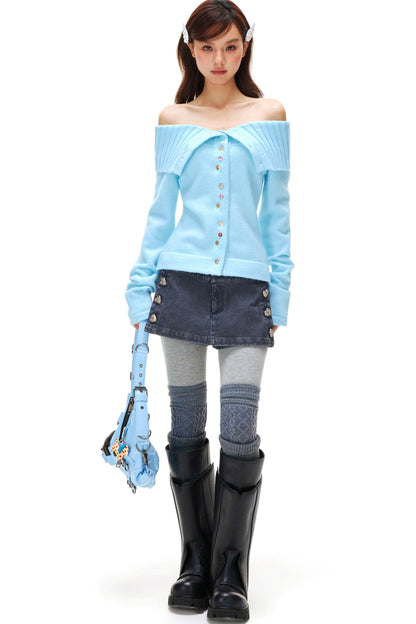 Off-Shoulder Knit Sweater