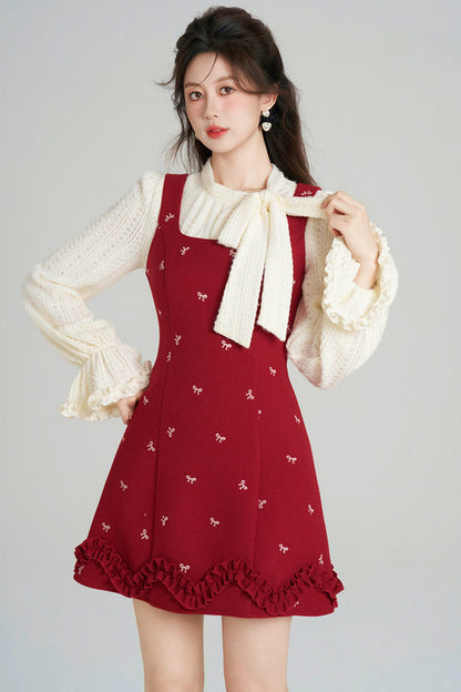 Sweet Red Vest Dress + Top