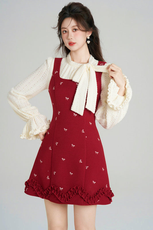 Sweet Red Vest Dress + Top