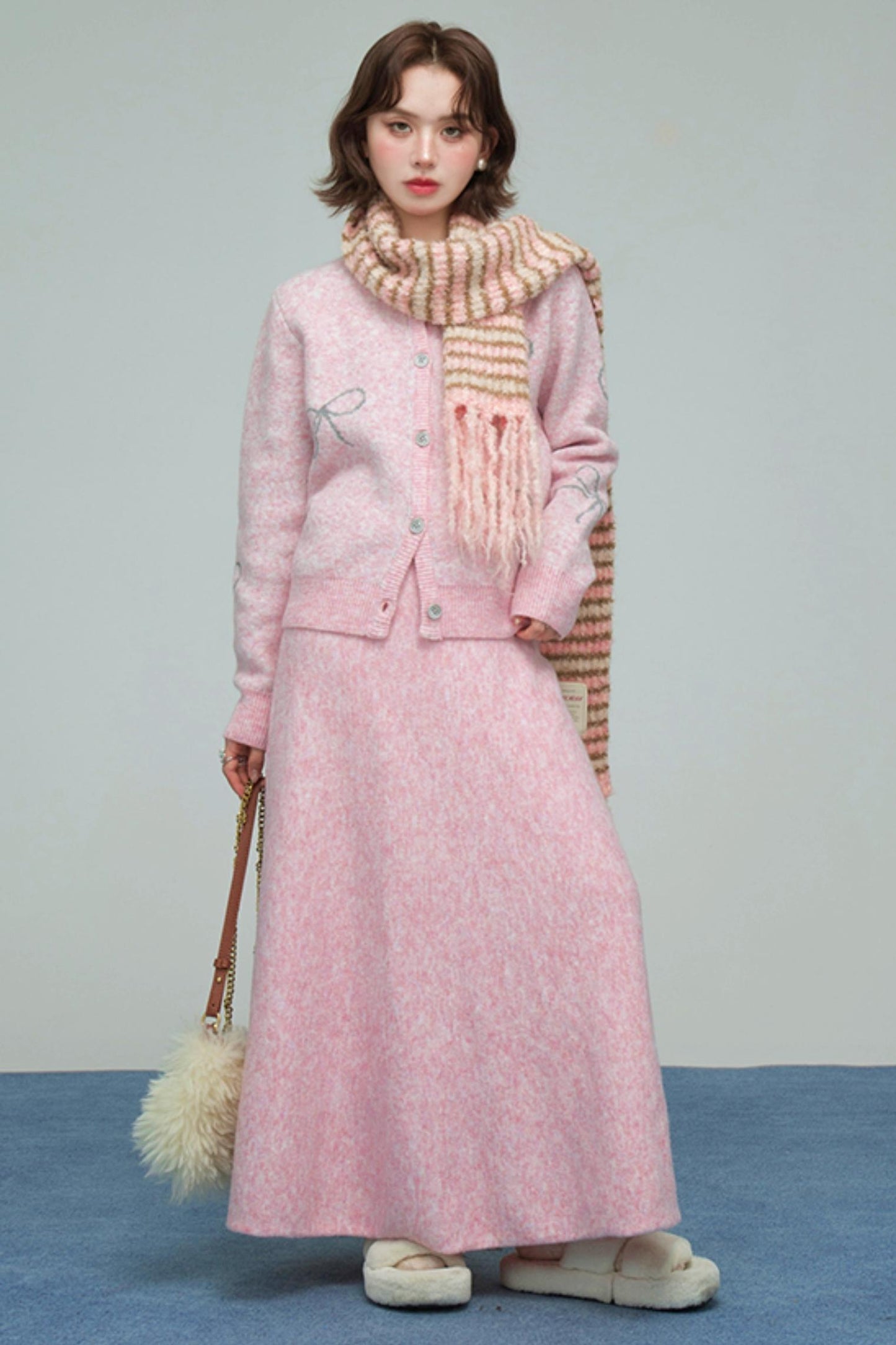 スウィートジャカードニットカーディガンセット