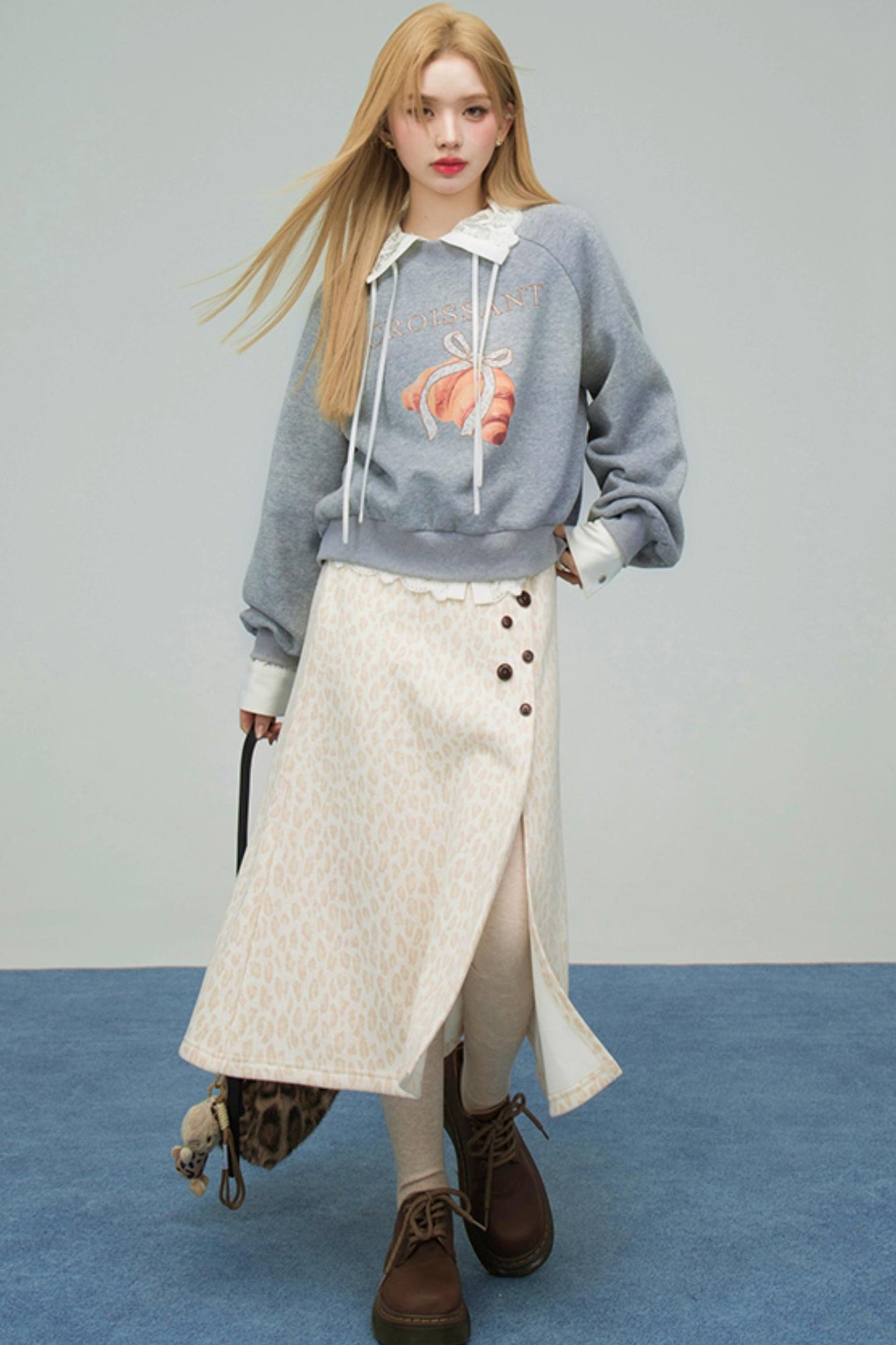 レオパードスウィートハートニットスカート