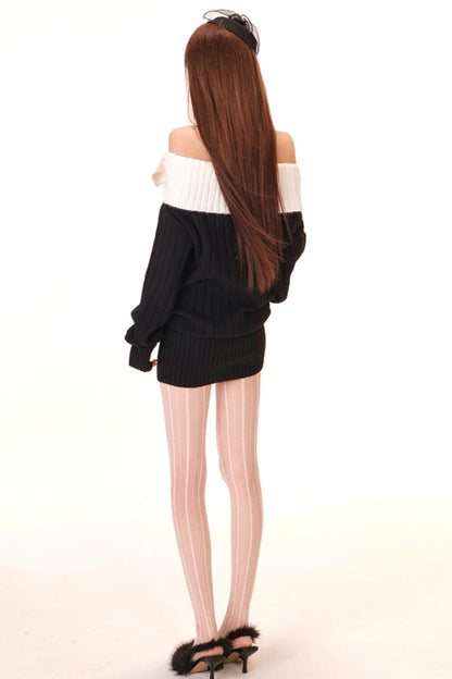 スノーボールベルベットオフショルダードレス