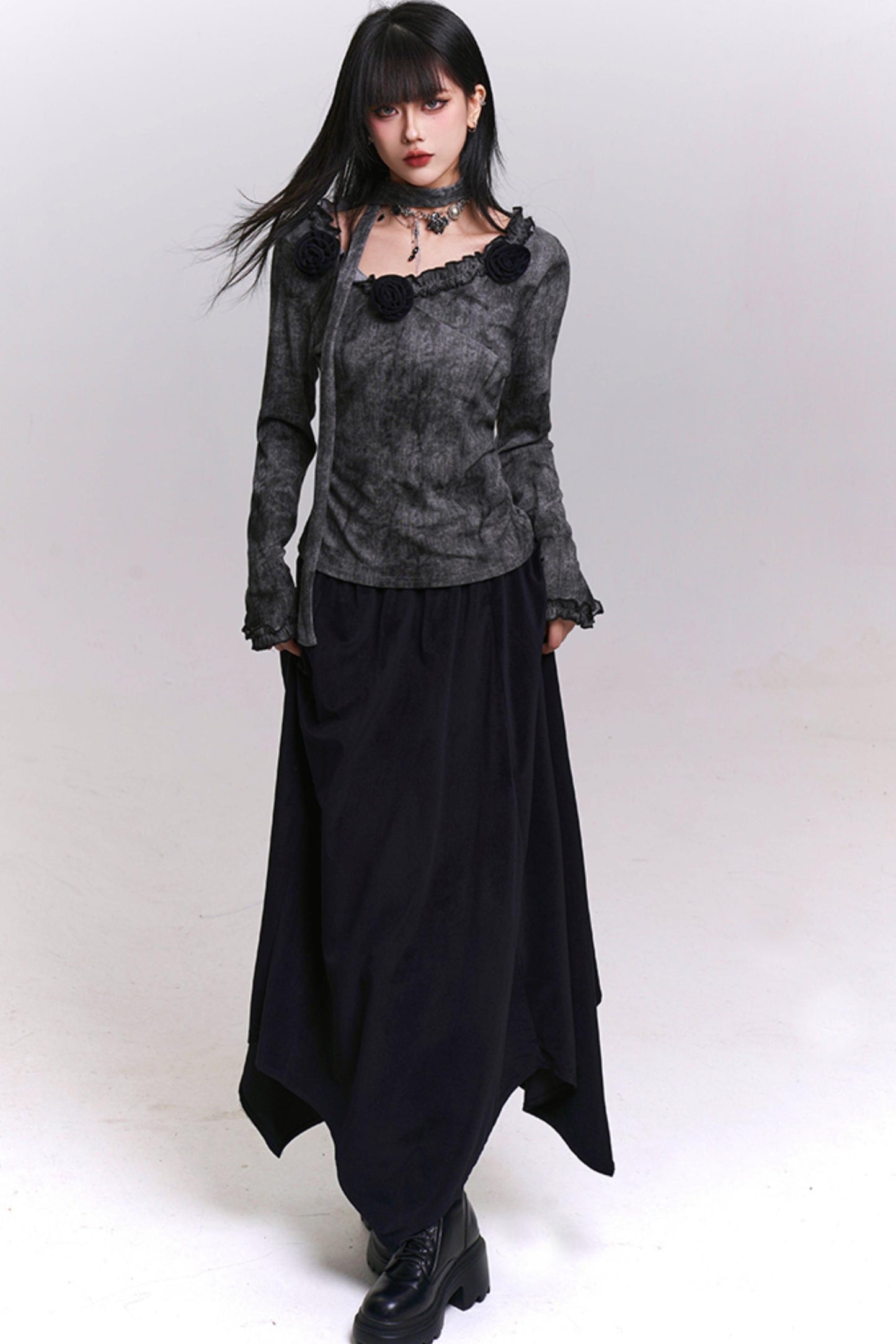 エレガントツーピーススカートセットアップ