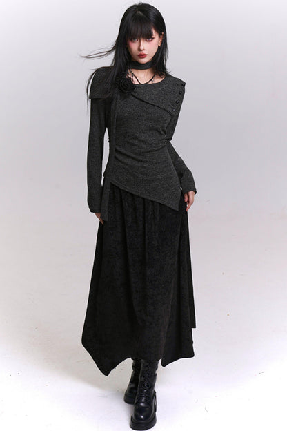 ツーピースニットスカートセットアップ　