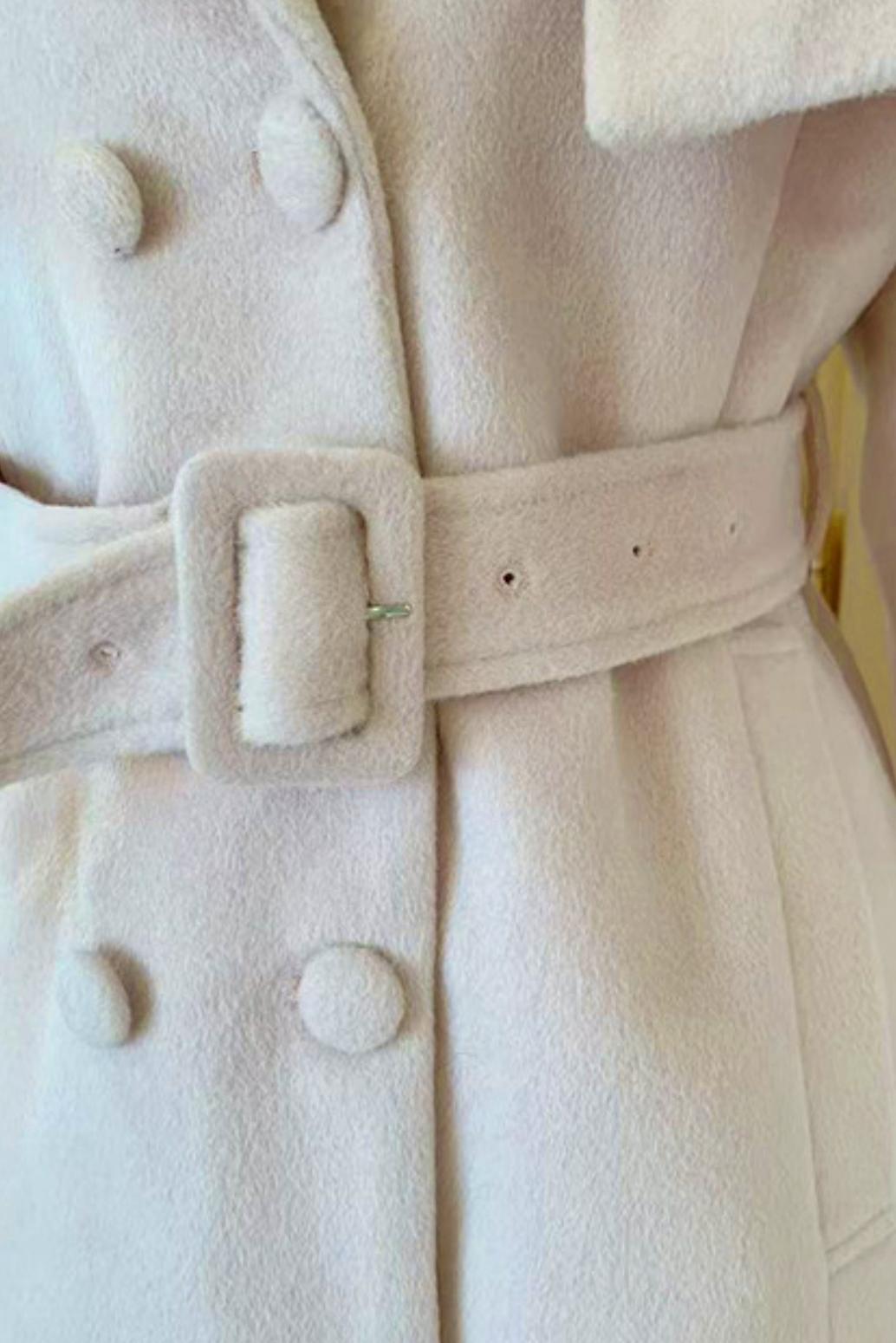 Celebrity Fur Collar Cape Coat