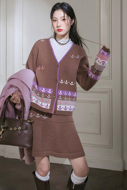Winter Tulip Knit Cardigan + Skirt