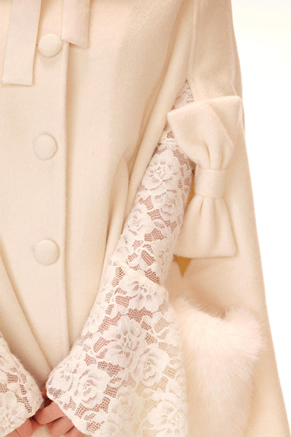 キルティッドケープコート