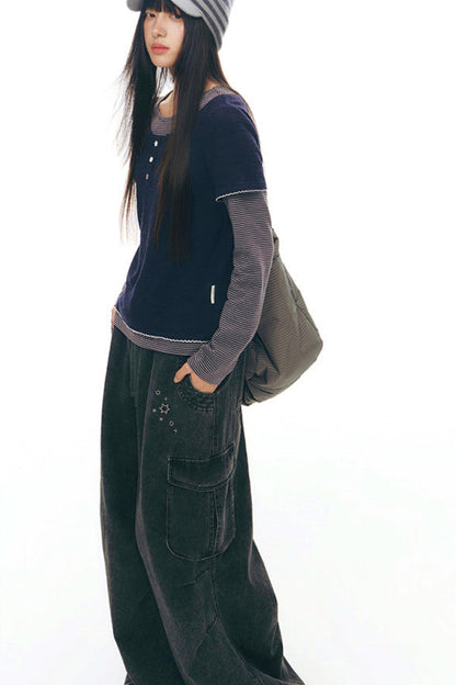 レトロワークウェアルーズパンツ