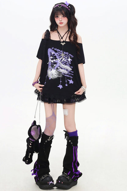 アジアンワンショルダールーズTシャツ